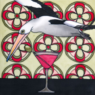 Cosmopelican 2 - Cosmopolitan & Pelican Silk Painting