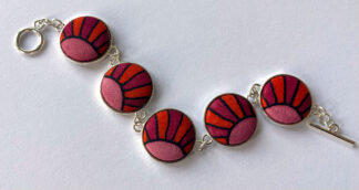 Pink & Orange Sunburst Silk Bracelet
