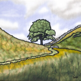 Sycamore Gap Silk Painting