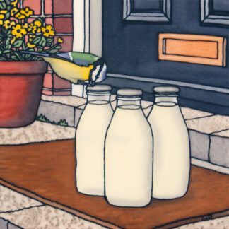 The Milkman - Blue Tit & Milk Bottles